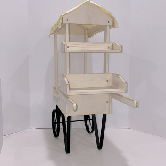 Vintage 27" Lemonade Cart With Shelves And Movable Wheels - Picture 2 of 16
